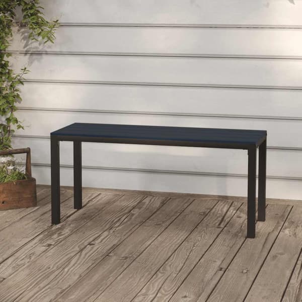 vidaXL Puutarhapenkki 110 cm teräs ja WPC musta