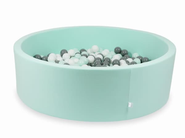 Dry mint pool 130x40 med 700 bolde: hvid, grå, lys mint