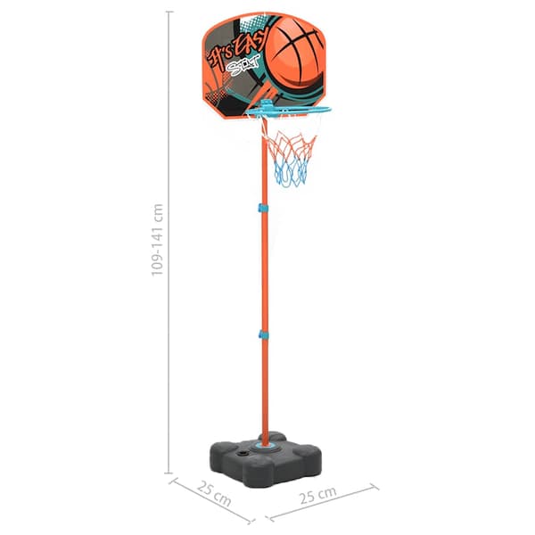 vidaXL Bärbart basketset, justerbart, 109-141 cm