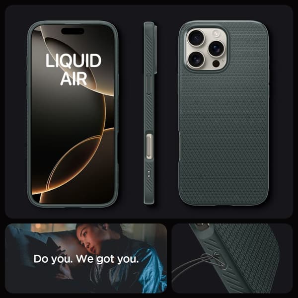iPhone 16 Pro Max Liquid Air-skal – Grönt