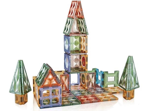 Magnetiska block 3D-pussel konstruktion pedagogiskt 84 bitar