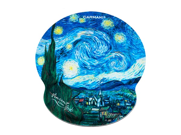 Computermusemåtte med håndledsstøtte - V. van Gogh, Stjernenat (CARMANI)