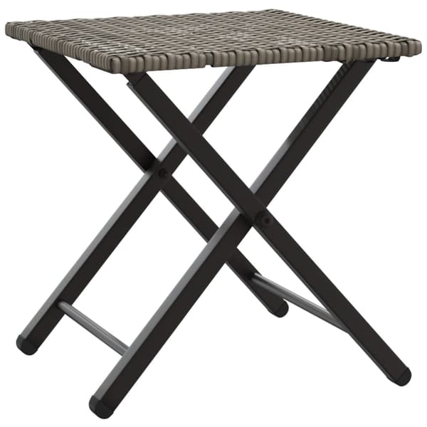 vidaXL 5-delt foldbart havemøbelsæt, grå, polyrattan