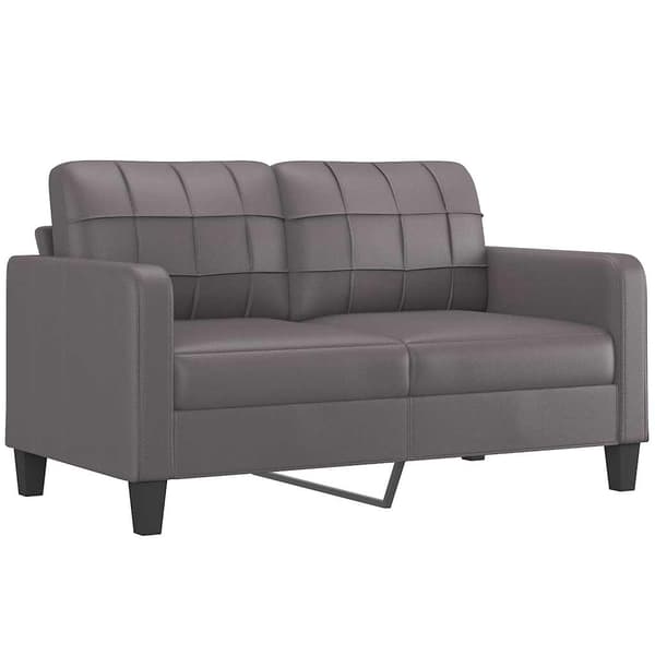 vidaXL 2-sitssoffa, grå, 140 cm, konstläder
