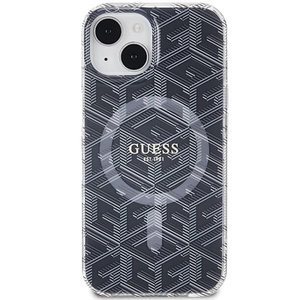 Guess IML GCube MagSafe-etui til iPhone 15 Plus, sort