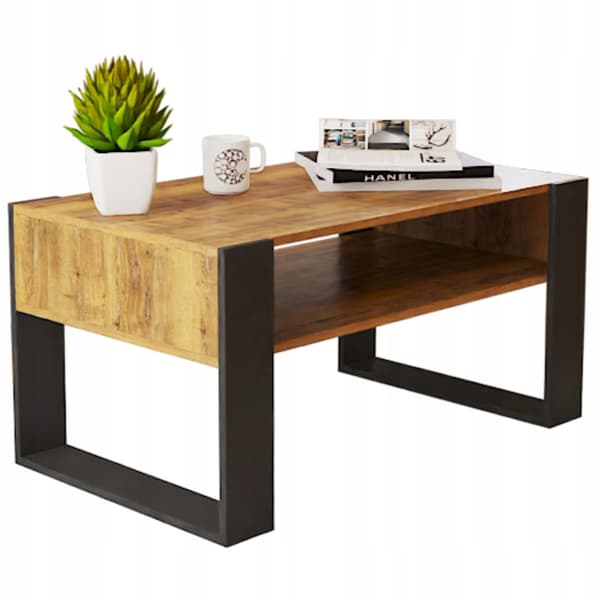 Sofabord i egetræ 90x50cm retro sofabord loft VIP-bord