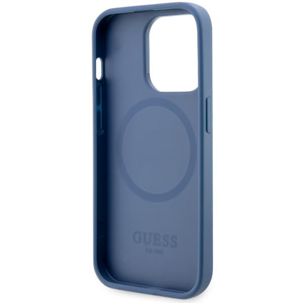 Guess 4G Printed Stripes MagSafe-etui til iPhone 14 Pro, blå