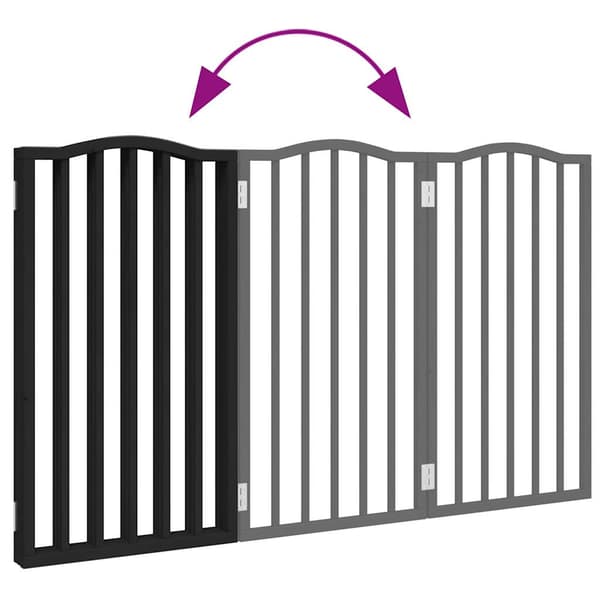 vidaXL foldbar hundegitter, 3 paneler, sort, 150 cm