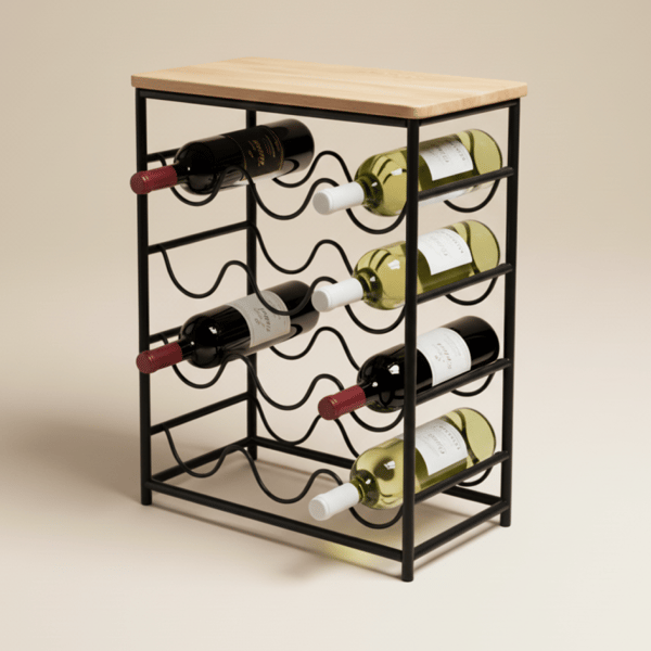 "Craft Wine" -viiniteline. Väri: tammi, musta.