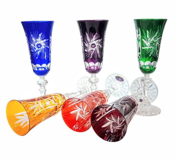 Färgglada kristallchampagneglas 150ml Olive Grinder