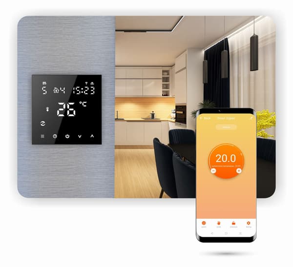 Zigbee-huonetermostaatti TUYA 3A musta PRO2