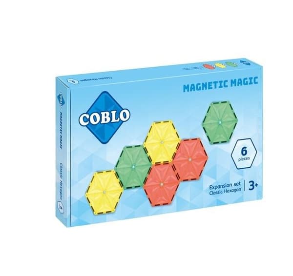 Magnetiske klodser 6 sekskantede plader 14 cm