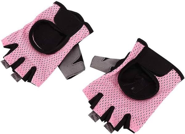 Vadderade träningshandskar gym XL rosa