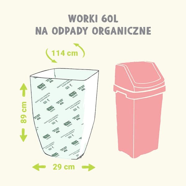 GreenAware komposterbare affaldsposer 60L 5 stk