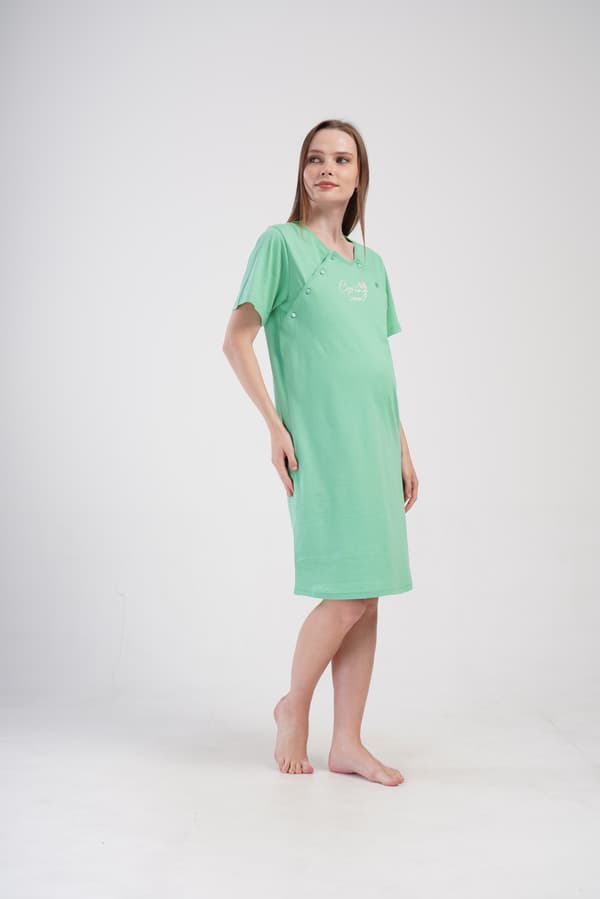 Damamningströja, bomull, korta ärmar, L, Vienetta, knäppt
