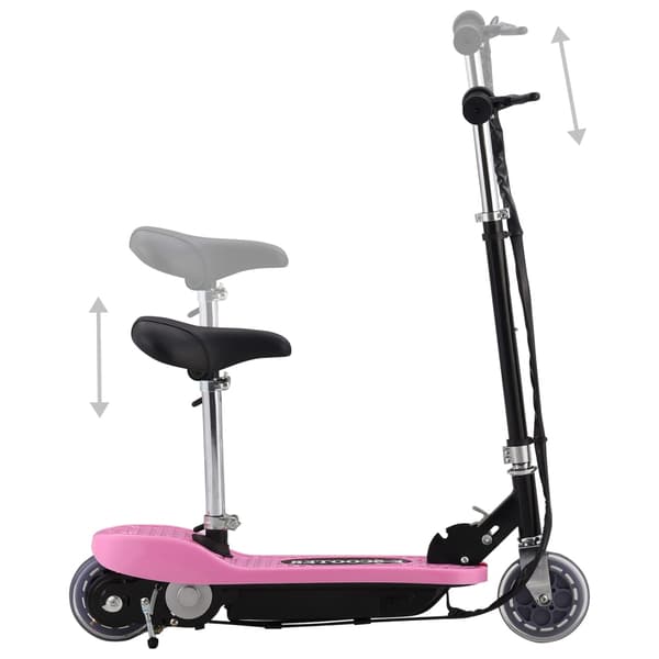 vidaXL Elscooter med säte, 120 W, rosa