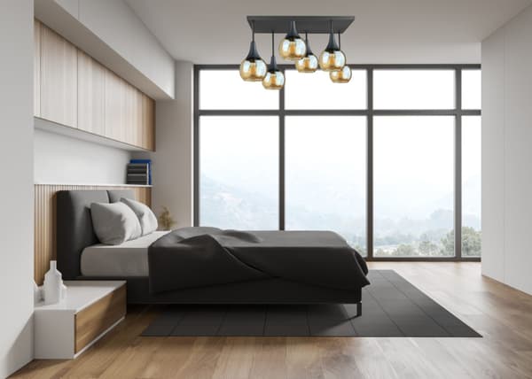 Loftlampe 6xE27 Soma Sort/Honning
