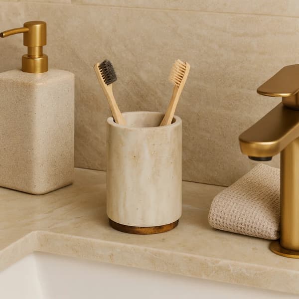 Beige Como badrumsmugg