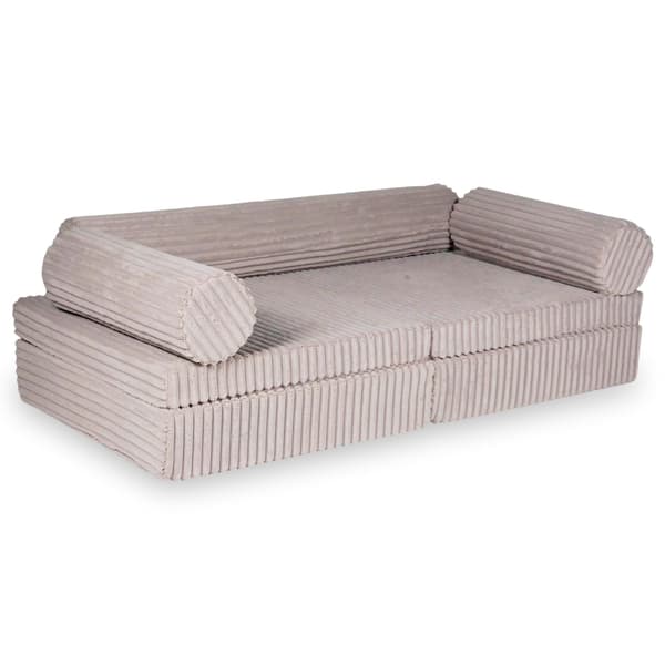 Montessori Premium Waffle Play Sofa Lyserød