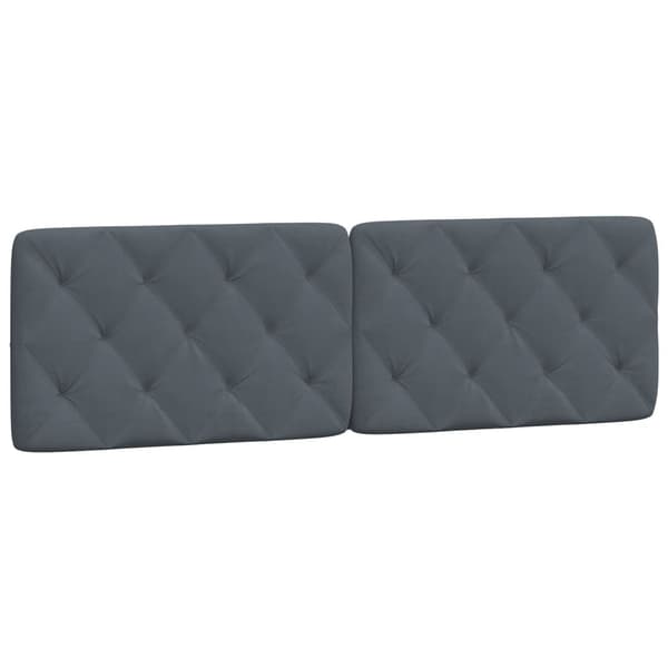 vidaXL Sängynpäädyn tyyny, tummanharmaa, 160 cm, sametti