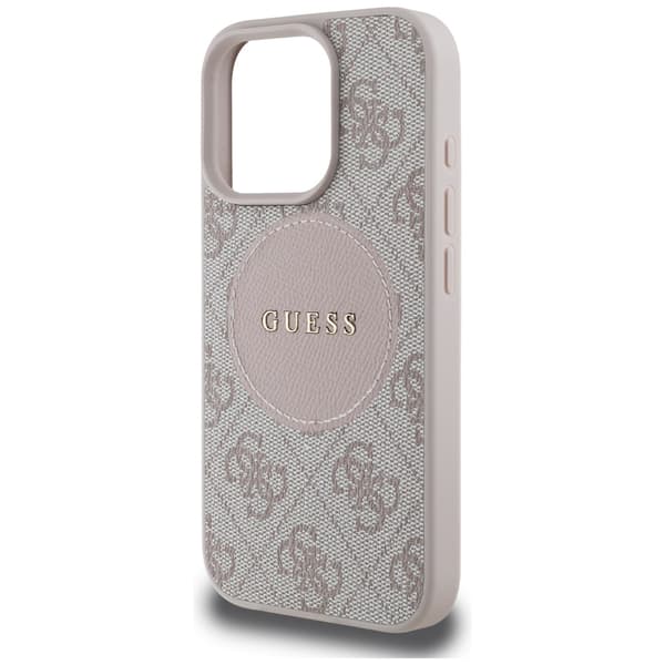 Guess 4G Circle Classic Logo MagSafe-etui til iPhone 16 Pro, lyserød