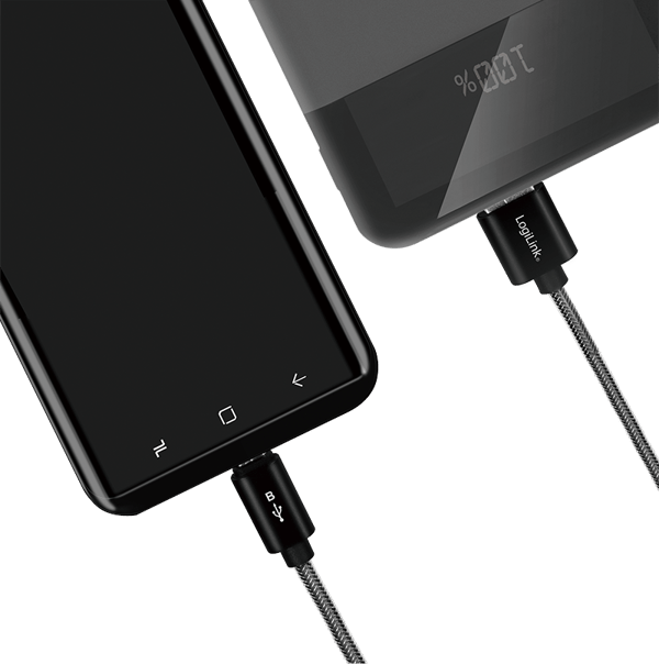 LogiLink USB 2.0 USB-A til Micro-USB-kabel, 1 m, til opladning og synkronisering