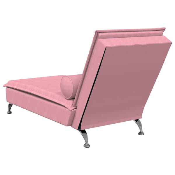 vidaXL Hierontadivaani rullalla, pinkki, sametti