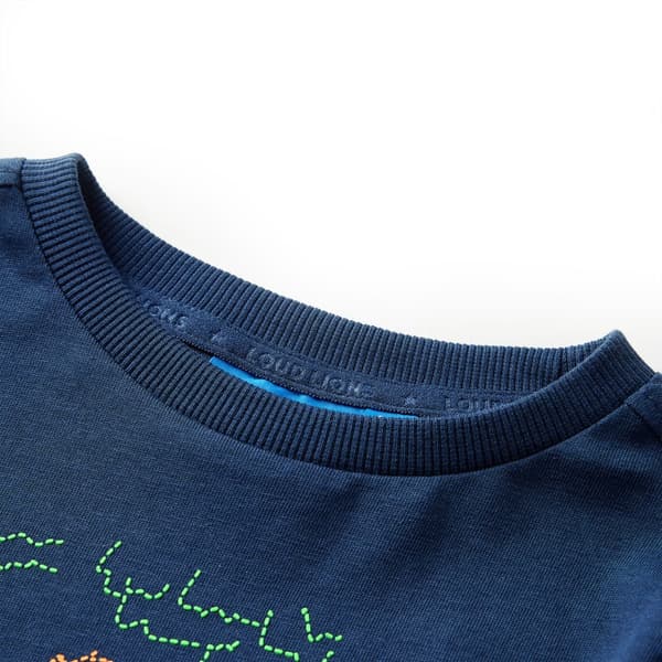 Barn långärmad T-shirt, marinblå, 92