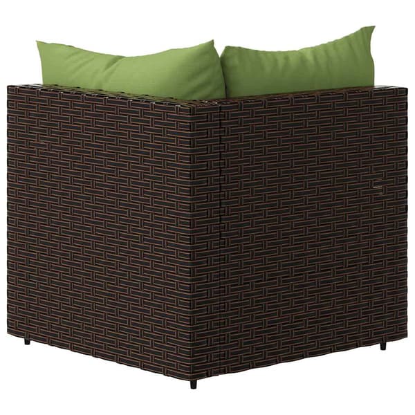 vidaXL Hörnsoffmoduler med kuddar, 2 st, brun, konstrotting