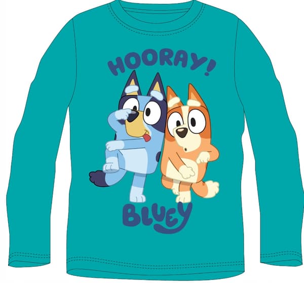 Bluey drengebluse langærmet bomuld grøn 110