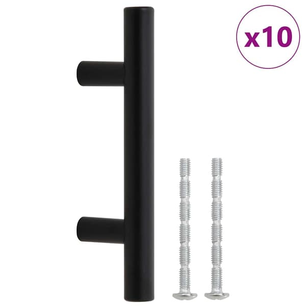 vidaXL skabsgreb 10 stk. sort 64 mm rustfrit stål