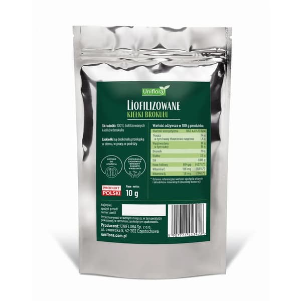 Frysetørrede broccolispirer 10 g