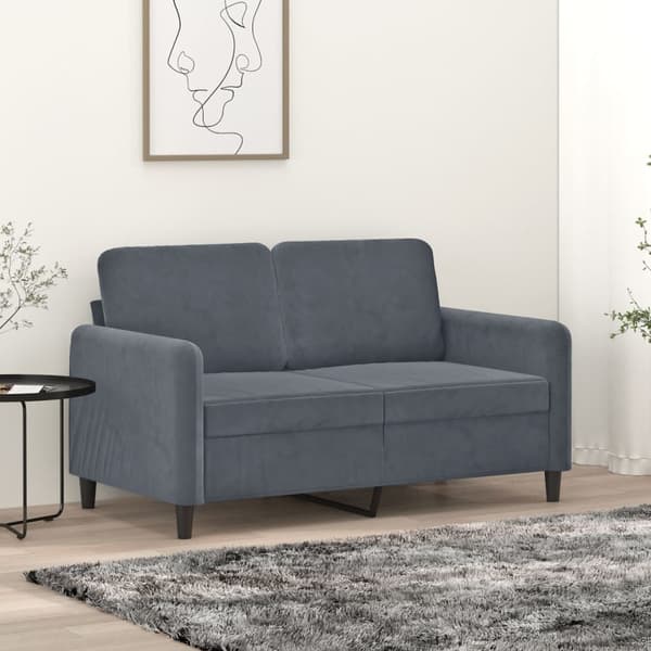 vidaXL 2-sitssoffa mörkgrå 120 cm klädd i sammet