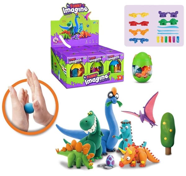 Plasticine dinosaurer med forme