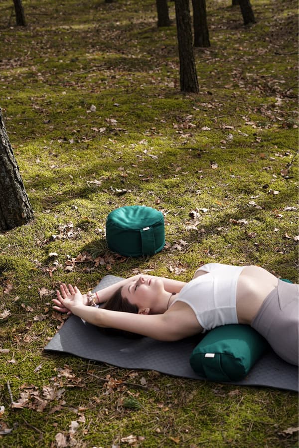 Bovete yogabolster, grön bomull