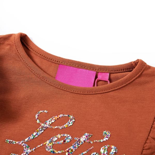 Børne langærmet T-shirt, cognac 140