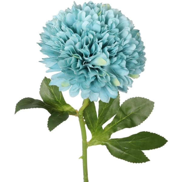 Kunstig hvidløgsblomst i turkis farve, længde 52 cm