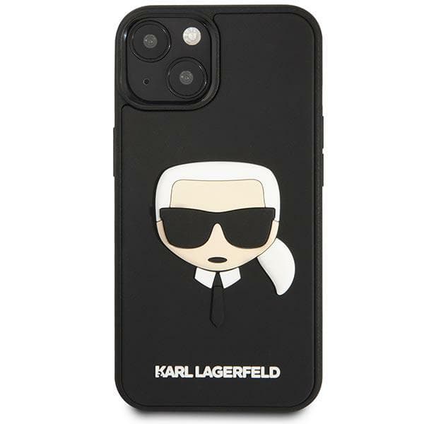 Karl Lagerfeld 3D gummi-etui med Karl's Head til iPhone 14 Plus, sort