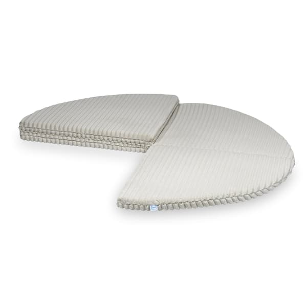 Rund foldemåtte, diameter 160, vaffelbeige