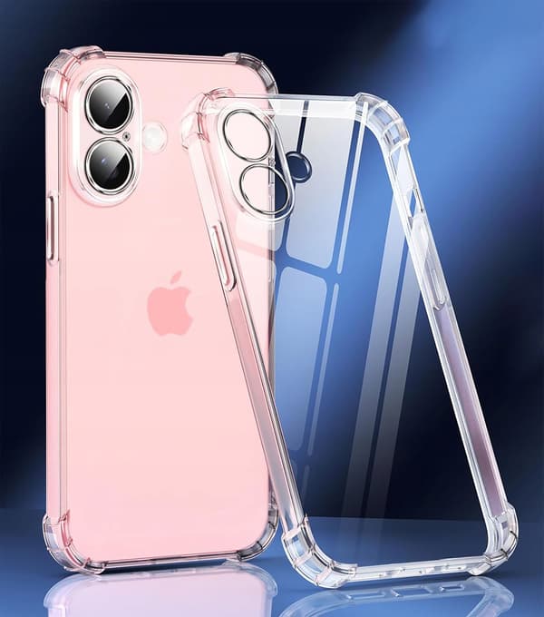 Etui til iPhone 16 Plus STØDMIDDELFRI CLEAR ARMOR + 9H BESKYTTENDE GLAS