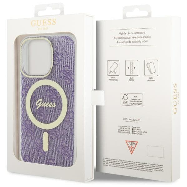 Guess IML 4G MagSafe-etui til iPhone 14 Pro, lilla