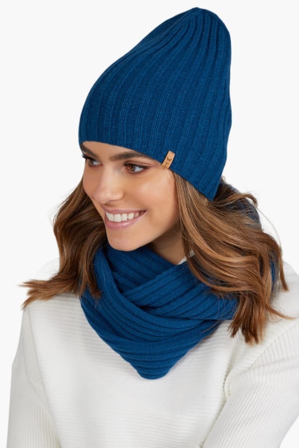 PERLA - mørk turkisstribet hat