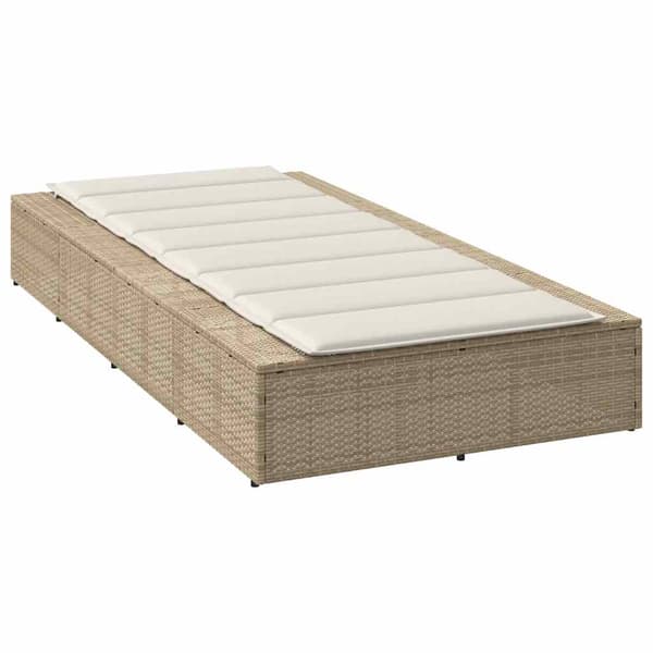 vidaXL solseng med flydende hynde beige polyrattan