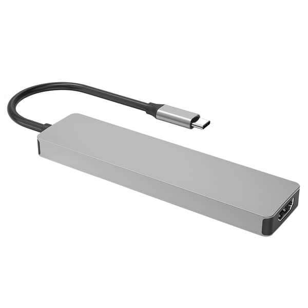 USB-C HUB Splitter 7-i-1 Adapter Proove Iron Link HDMI 4K USB-C Sølv
