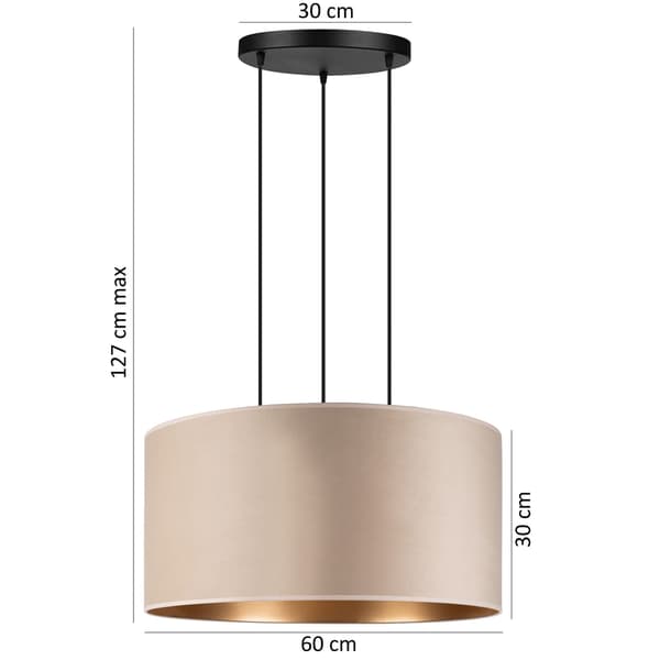 Tornado AXL1 lampe, beige-guld fløjl