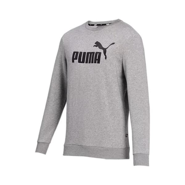 Puma Herr Essential Big Logo Crew Sweatshirt Grå 66% Bomull, 34% Polyester [586680 03] rS