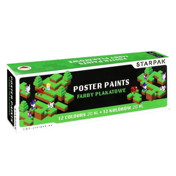Plakatmaling 12 farver 20ml Pixel Game