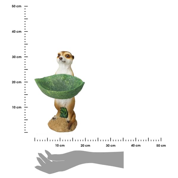 Puutarhahahmo mangusti lehdellä 30 cm