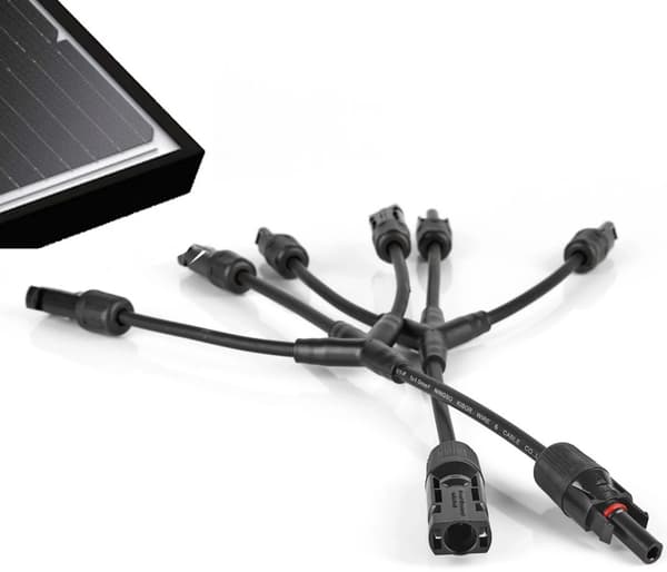 Parallel T-stykke til solcellepaneler med MC4 Y4 1000V kabel