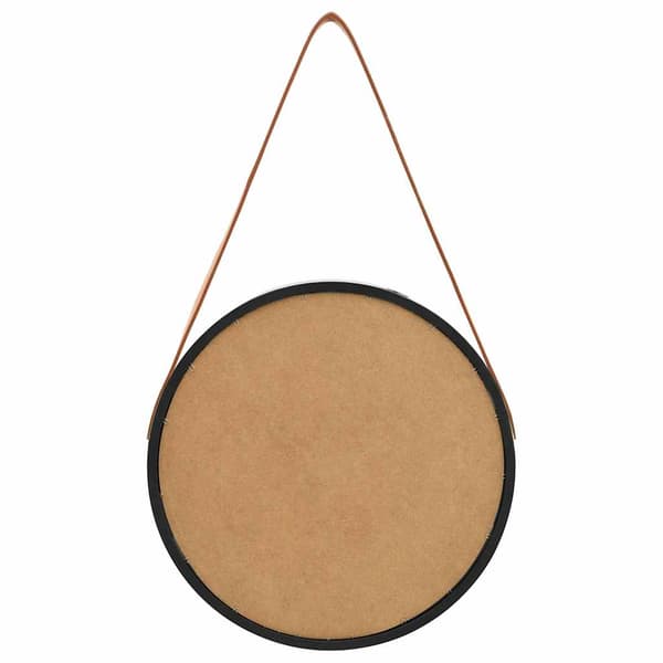 vidaXL vægspejl med strop, 40 cm, sort